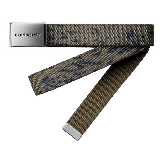 Carhartt WIP Clip Belt Chrome - Cypress Duck Feather Print