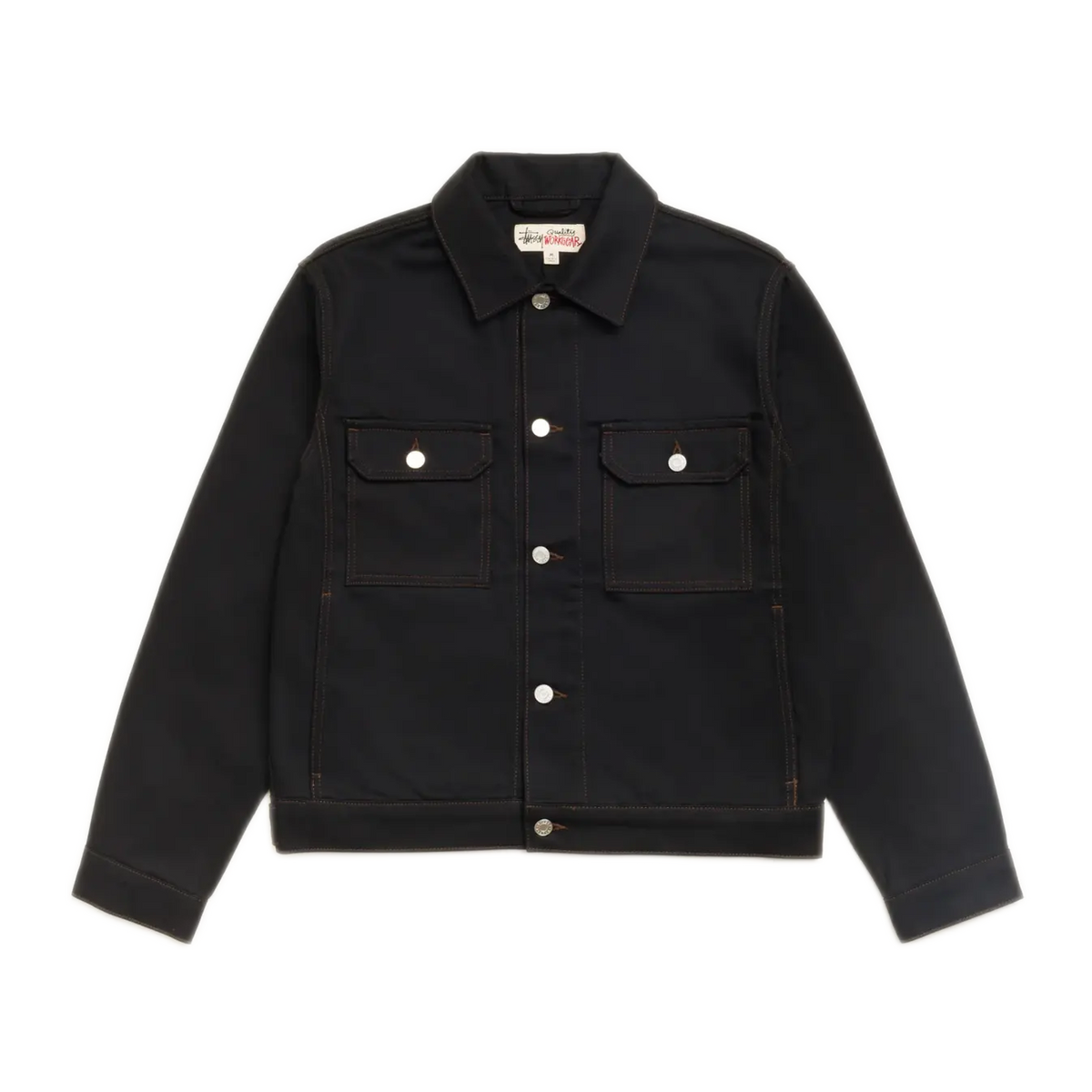 Stussy Denim Trucker Jacket - Raw Black Contrast Stitch