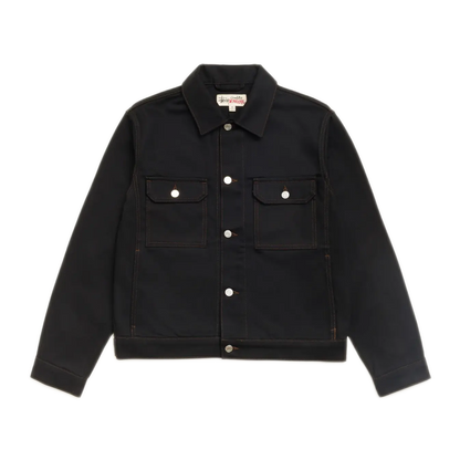 Stussy Denim Trucker Jacket - Raw Black Contrast Stitch