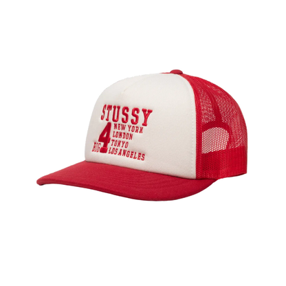 Stussy Big 4 Trucker Cap - Red