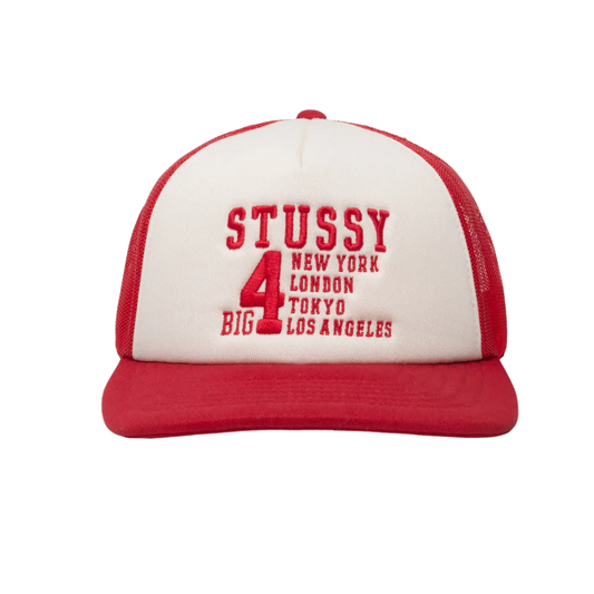 Stussy Big 4 Trucker Cap - Red