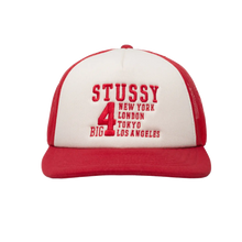 Load image into Gallery viewer, Stussy Big 4 Trucker Cap - Red