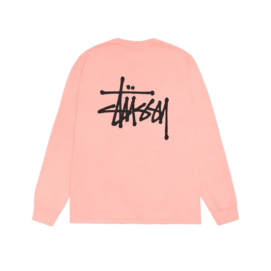 Stussy Basic Pigment Dyed Longsleeve - Coral