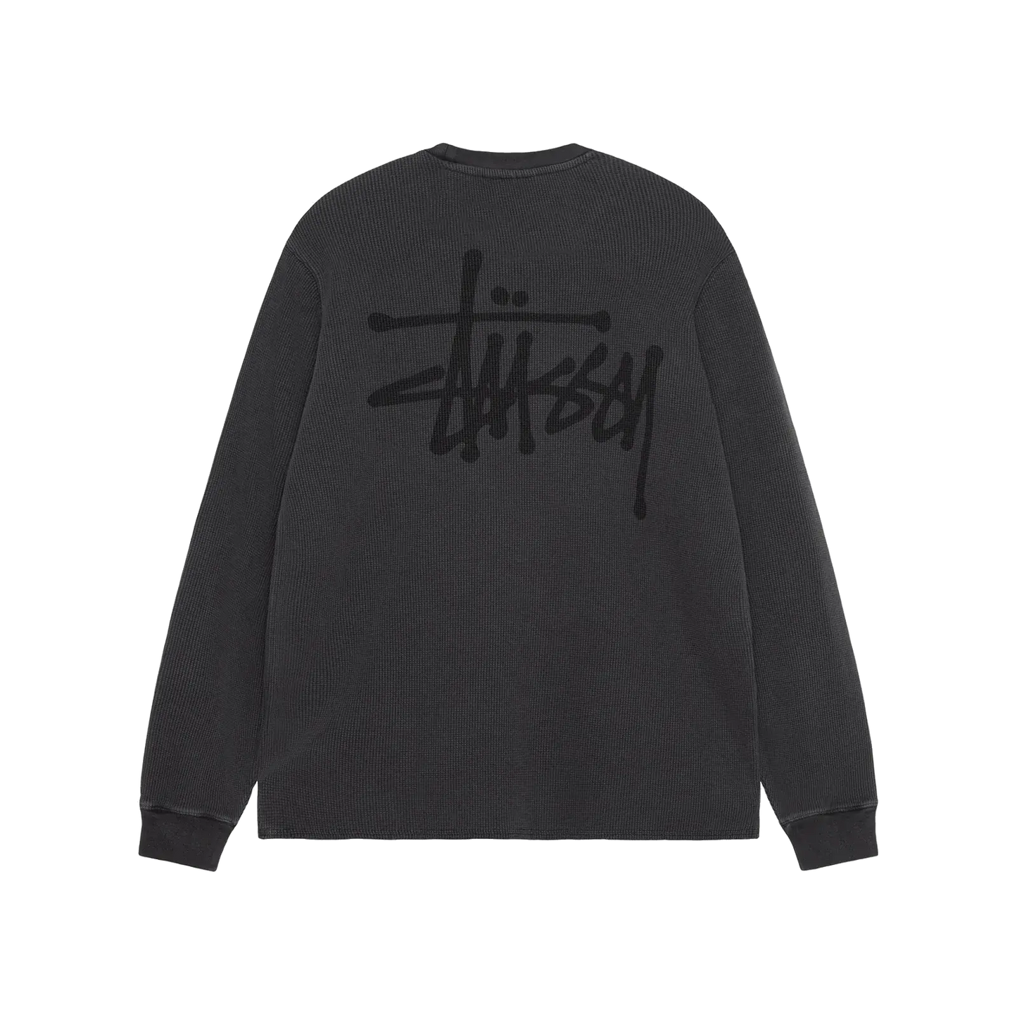 Stussy Basic Stock Longsleeve Thermal - Washed Black