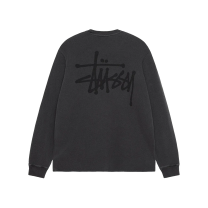 Stussy Basic Stock Longsleeve Thermal - Washed Black