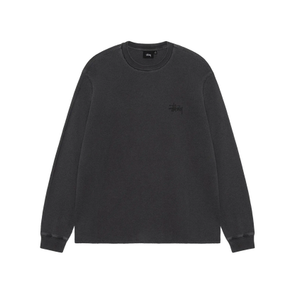 Stussy Basic Stock Longsleeve Thermal - Washed Black