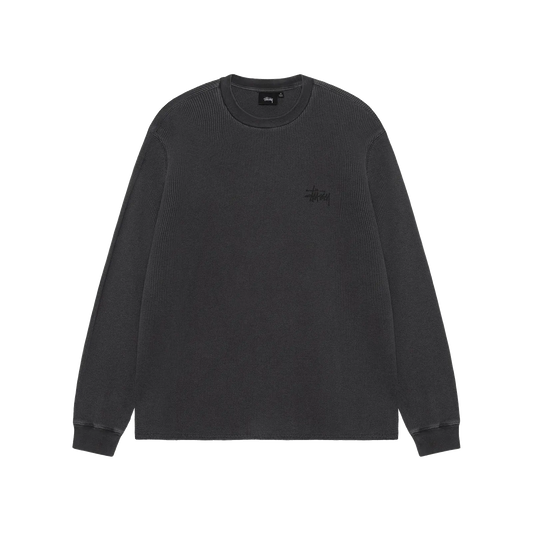 Stussy Basic Stock Longsleeve Thermal - Washed Black