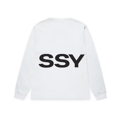 Stussy All Caps Longsleeve Tee - White