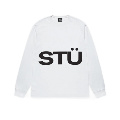 Stussy All Caps Longsleeve Tee - White