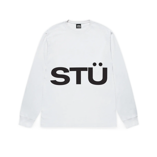 Stussy All Caps Longsleeve Tee - White