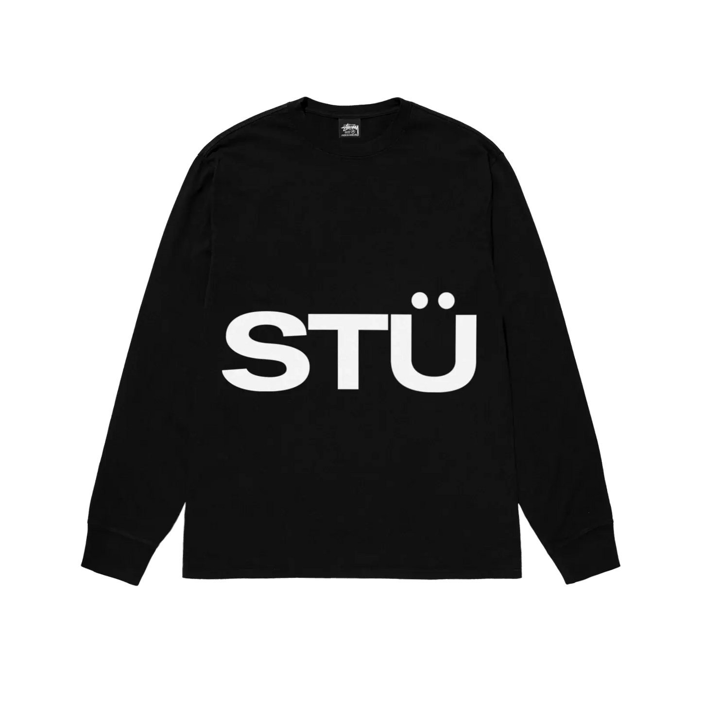 Stussy All Caps Longsleeve Tee - Black