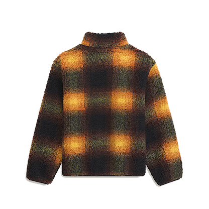 Vans Heights High Pile Fleece Jacket - Green/Mustard Yellow