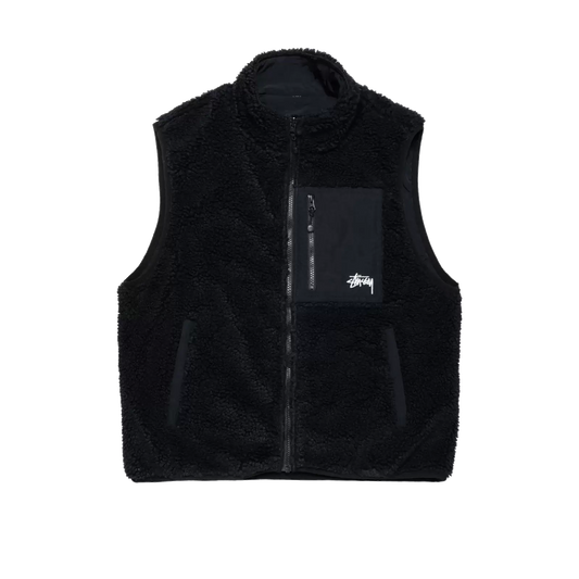 Stussy Sherpa Reversible Vest - Black