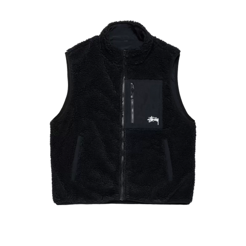 Stussy Sherpa Reversible Vest - Black