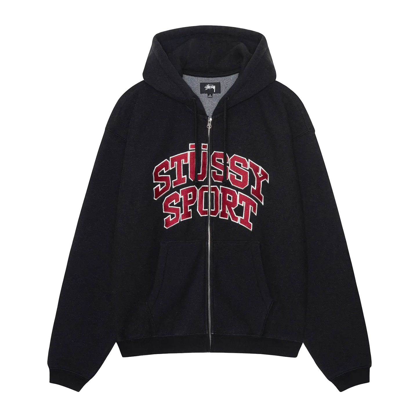 Stussy Sport Zip Hoodie - Washed Black