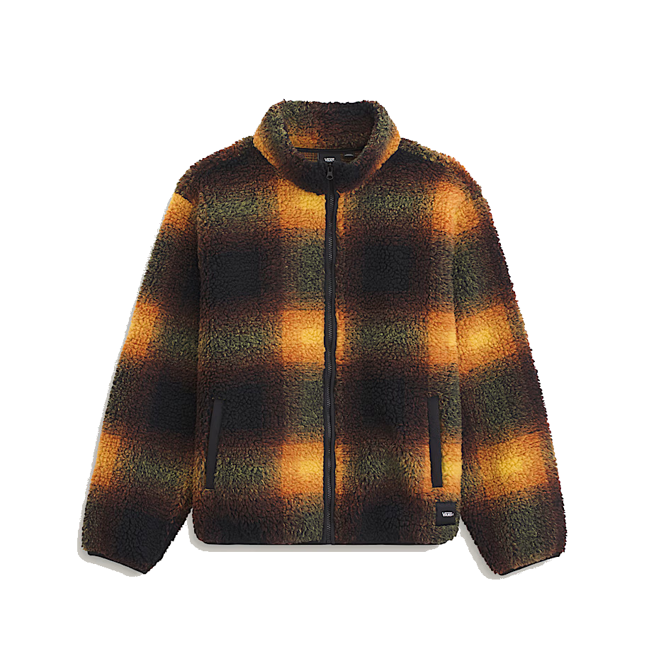 Vans Heights High Pile Fleece Jacket - Green/Mustard Yellow