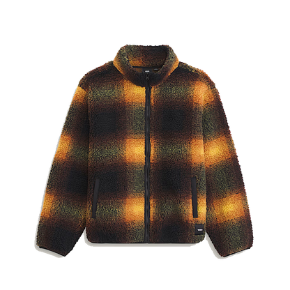 Vans Heights High Pile Fleece Jacket - Green/Mustard Yellow