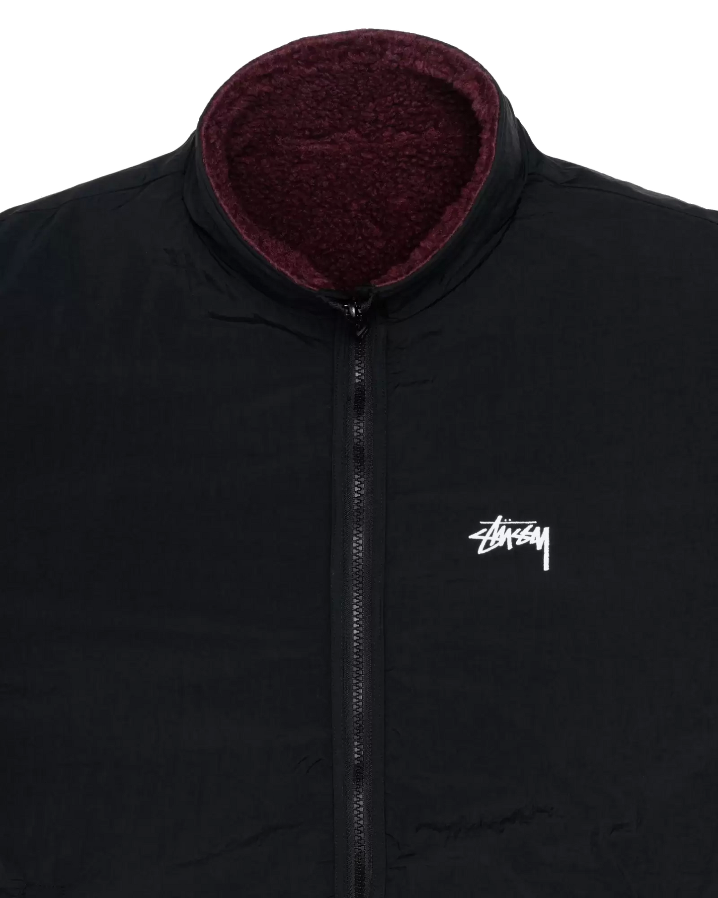 Stussy Sherpa Reversible Jacket - Burgundy