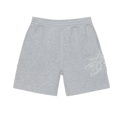 Stussy Tonal Applique Fleece Short - Heather Grey