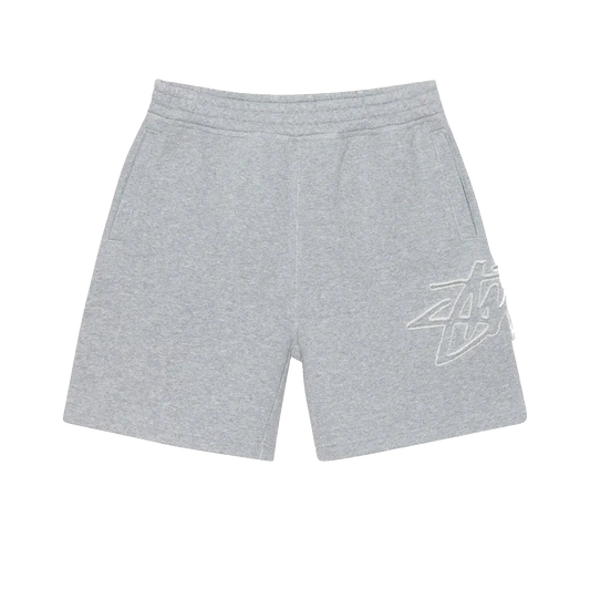 Stussy Tonal Applique Fleece Short - Heather Grey