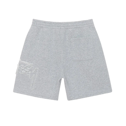 Stussy Tonal Applique Fleece Short - Heather Grey