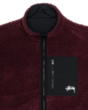 Load image into Gallery viewer, Stussy Sherpa Reversible Jacket - Burgundy