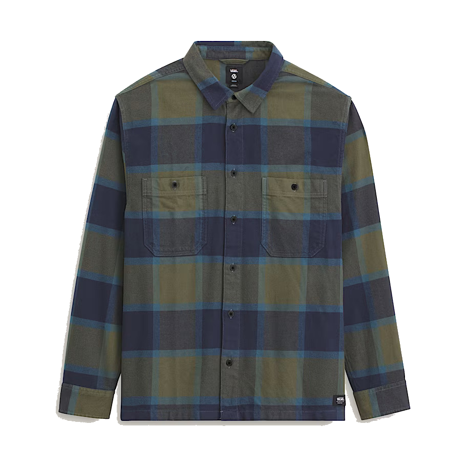 Vans Larkspur Plaid Flannel Shirt - Grape Leaf Green/Parisian Night Blue