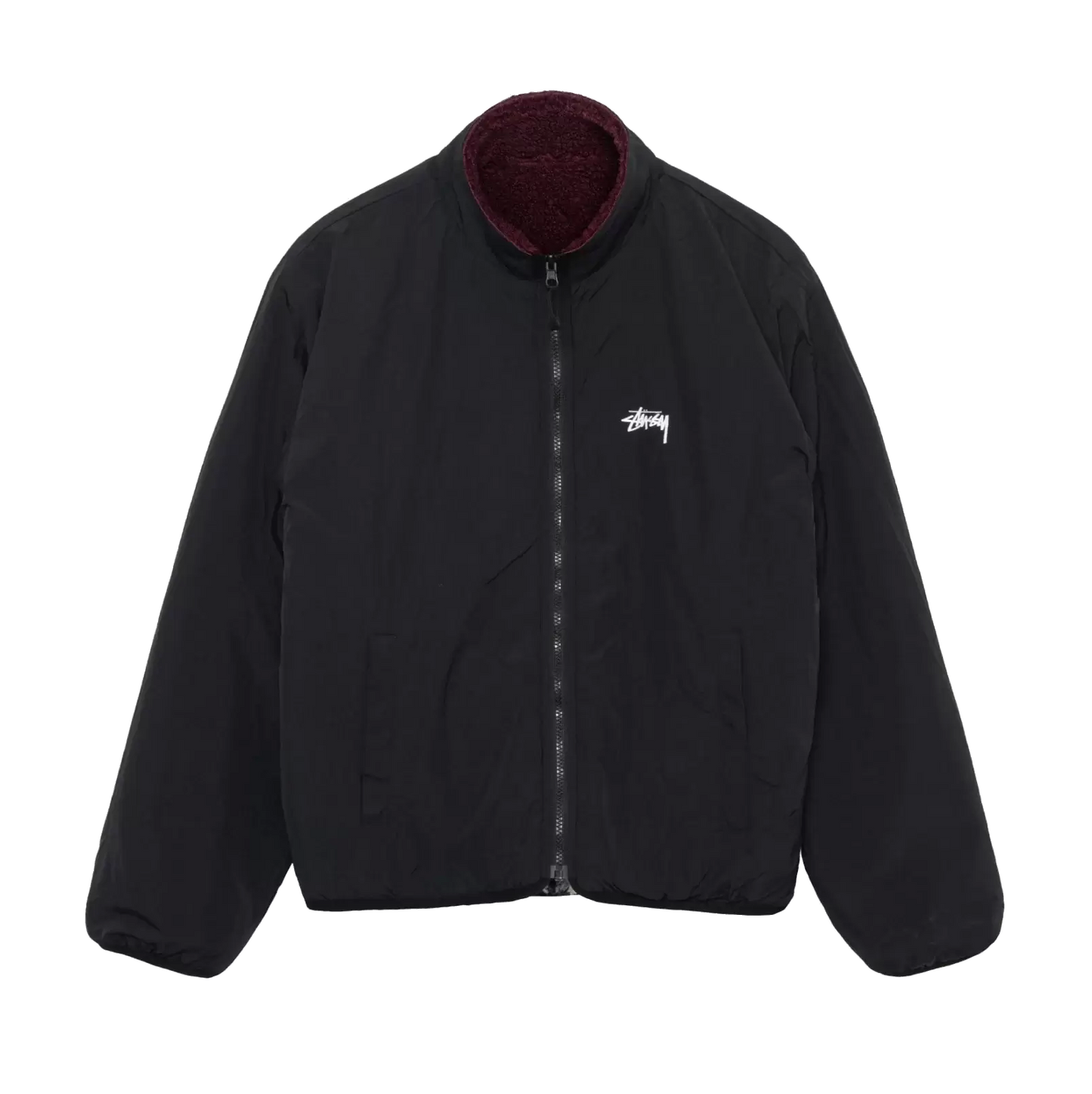 Stussy Sherpa Reversible Jacket - Burgundy