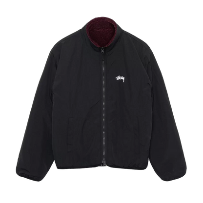 Stussy Sherpa Reversible Jacket - Burgundy