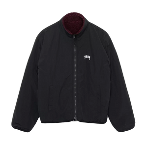 Stussy Sherpa Reversible Jacket - Burgundy