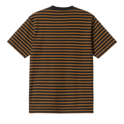 Carhartt WIP Seidler Stripe Pocket Tee - Deep Hamilton Brown/Black