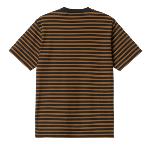 Carhartt WIP Seidler Stripe Pocket Tee - Deep Hamilton Brown/Black