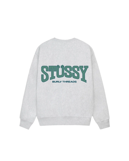 Stussy Burly Threads Crewneck - Ash Heather