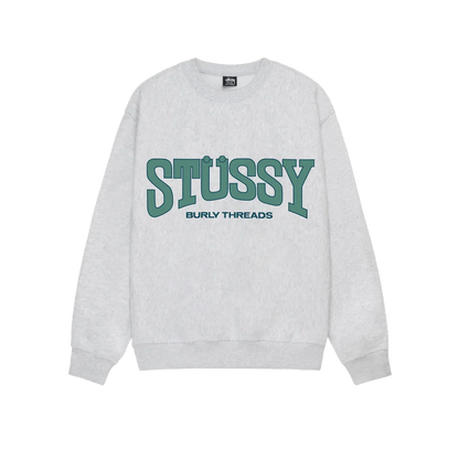 Stussy Burly Threads Crewneck - Ash Heather