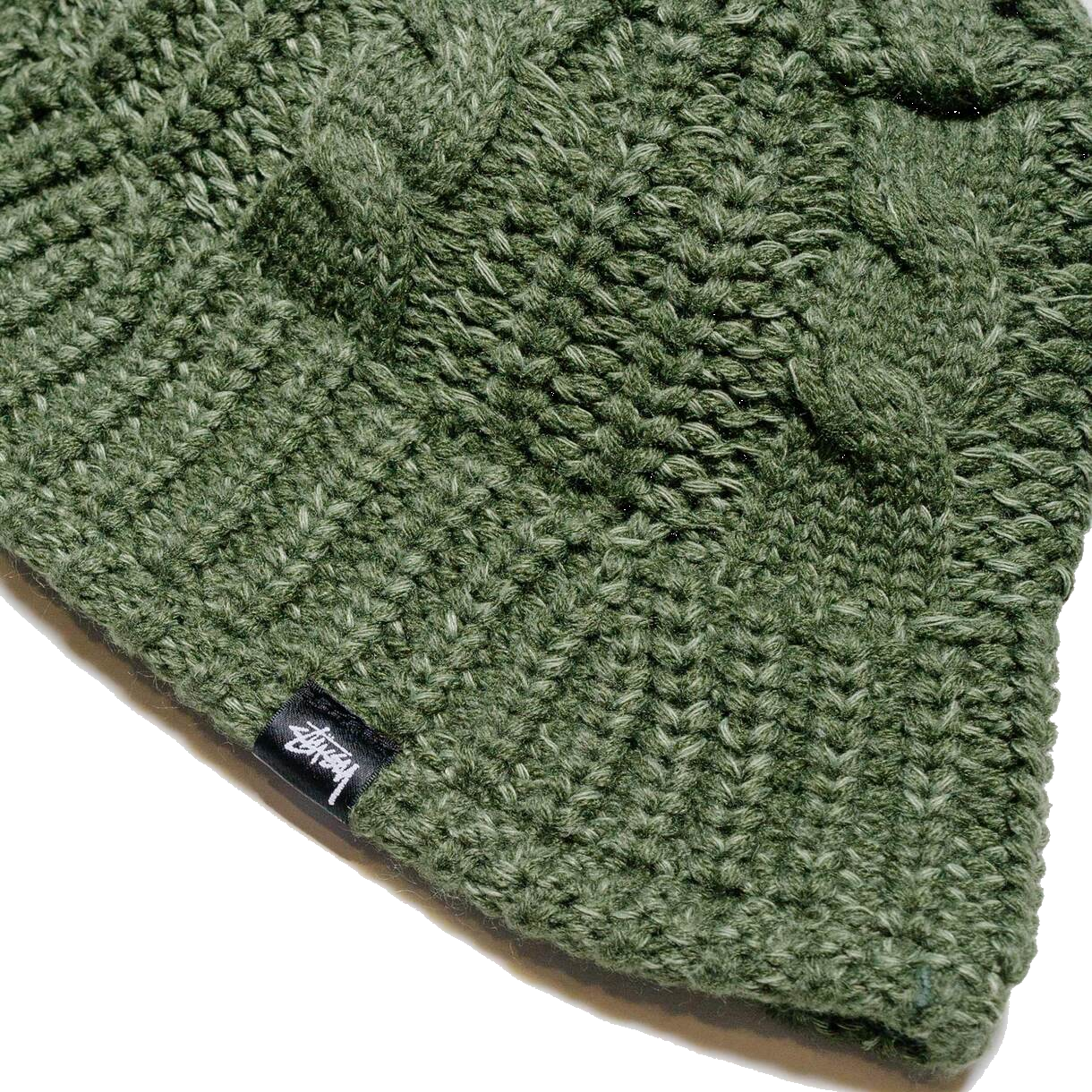 Stussy Cable Knit Bucket Hat - Olive