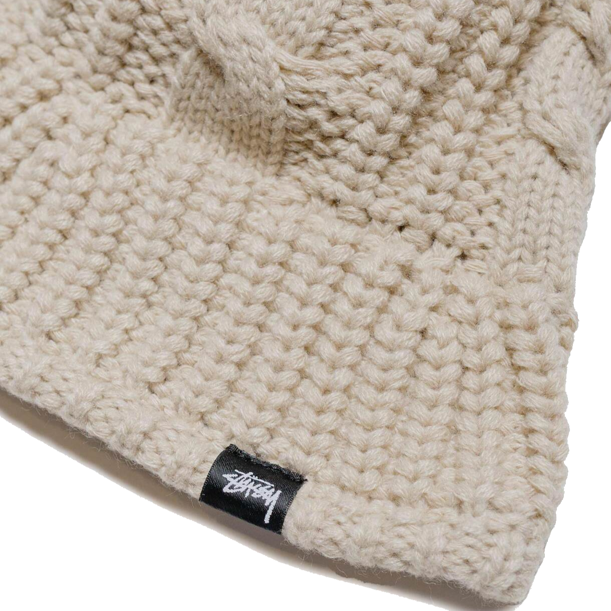 Stussy Cable Knit Bucket Hat - Oat