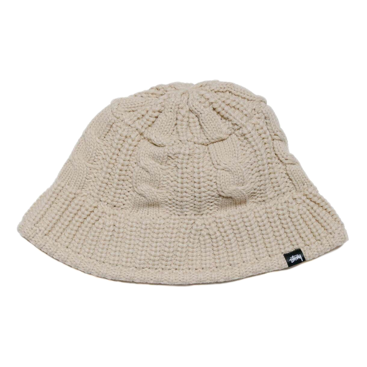 Stussy Cable Knit Bucket Hat - Oat