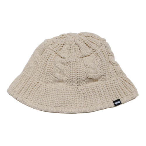 Stussy Cable Knit Bucket Hat - Oat