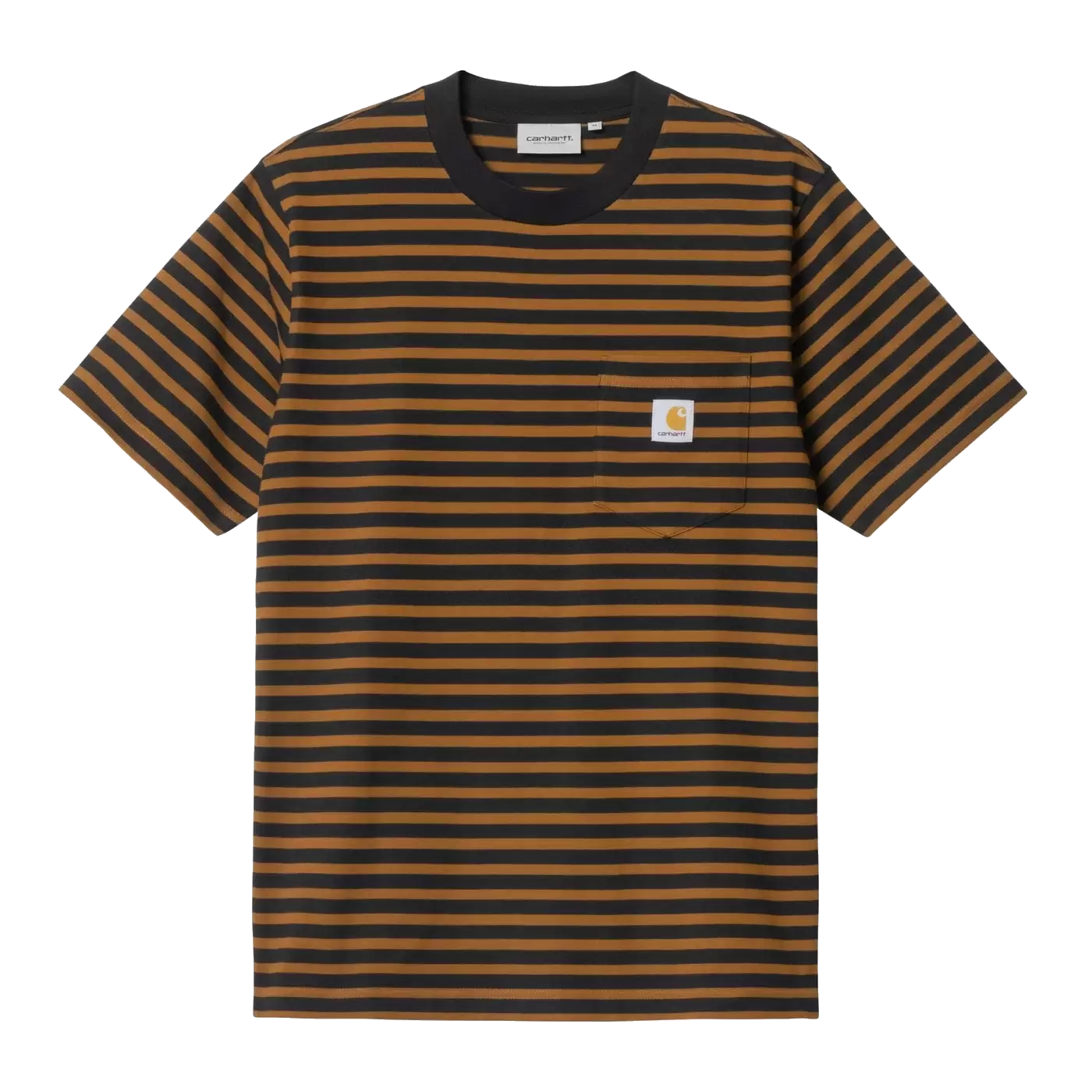 Carhartt WIP Seidler Stripe Pocket Tee - Deep Hamilton Brown/Black