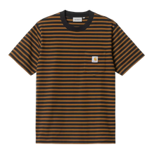 Load image into Gallery viewer, Carhartt WIP Seidler Stripe Pocket Tee - Deep Hamilton Brown/Black