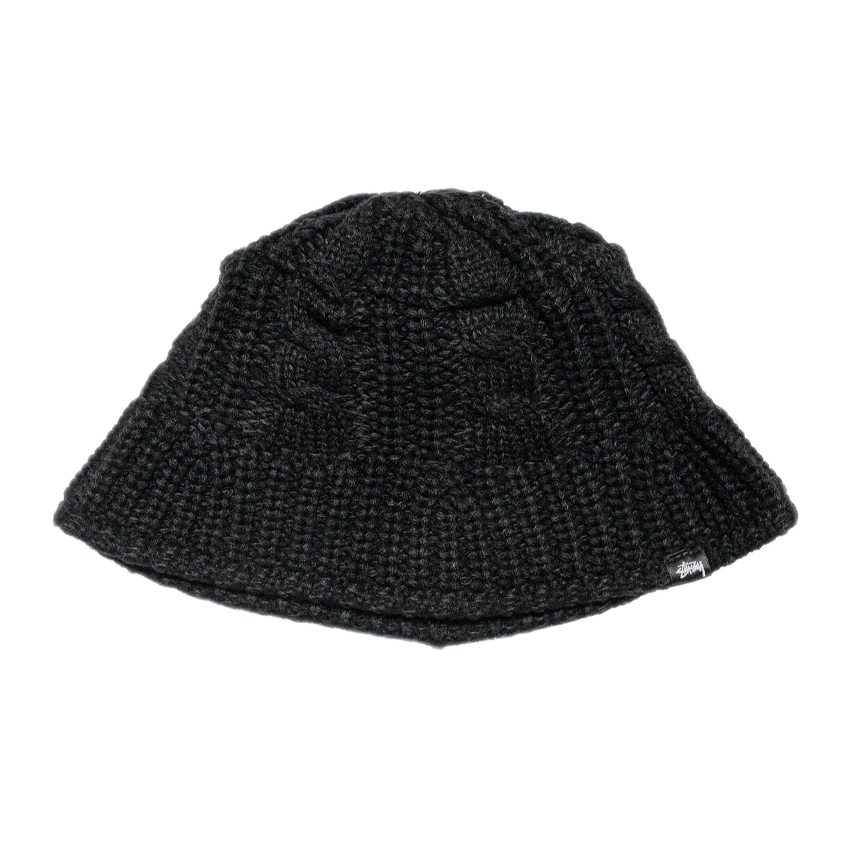 Stussy Cable Knit Bucket Hat - Black