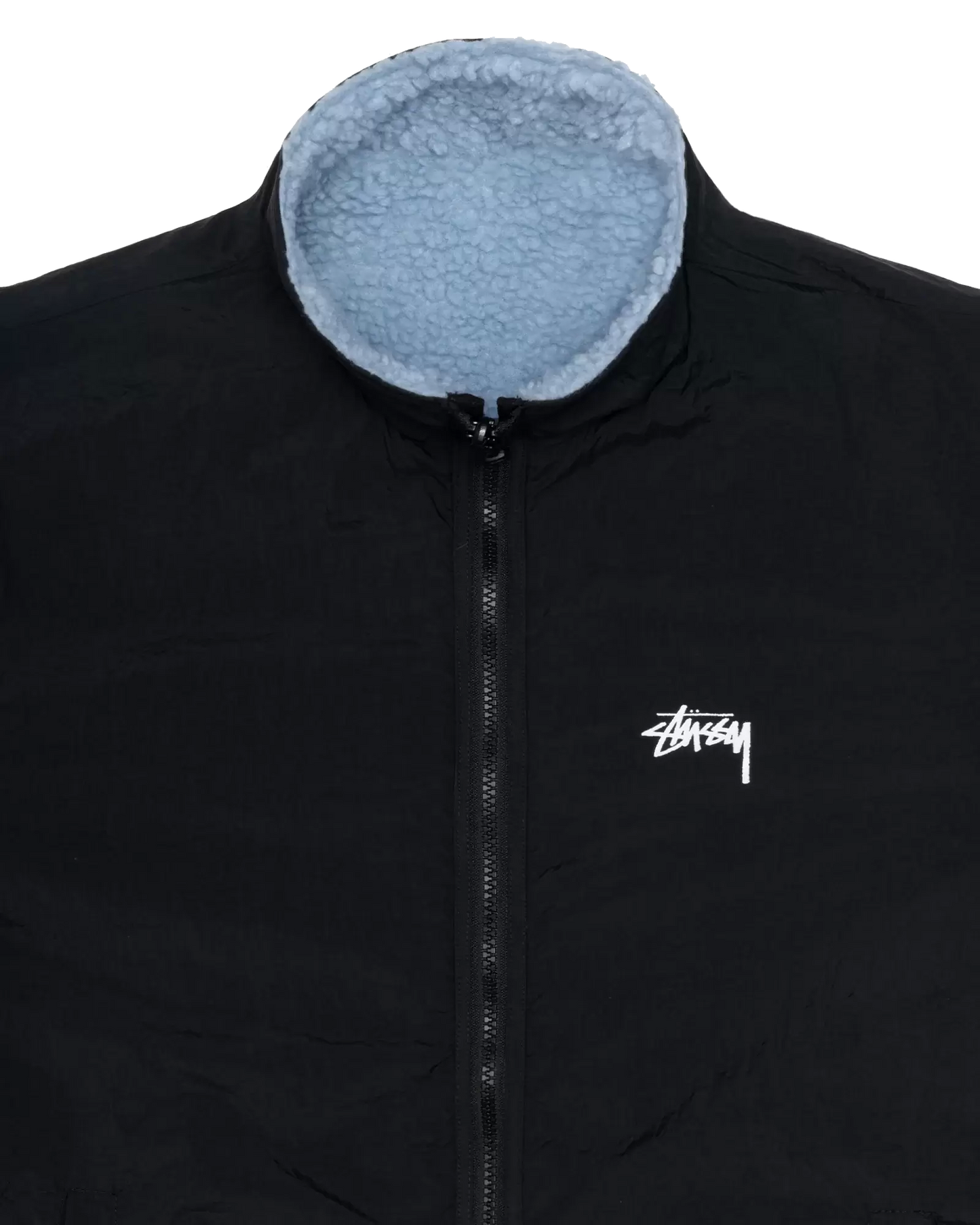 Stussy Sherpa Reversible Jacket - Light Denim