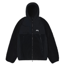 Load image into Gallery viewer, Stussy Sherpa Paneled Hooded Jacket - Black