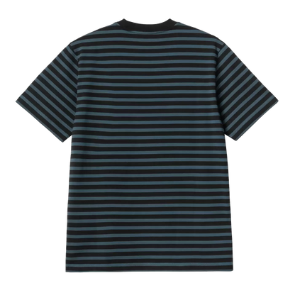 Carhartt WIP Seidler Stripe Pocket Tee - Squid/Black