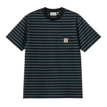 Load image into Gallery viewer, Carhartt WIP Seidler Stripe Pocket Tee - Squid/Black