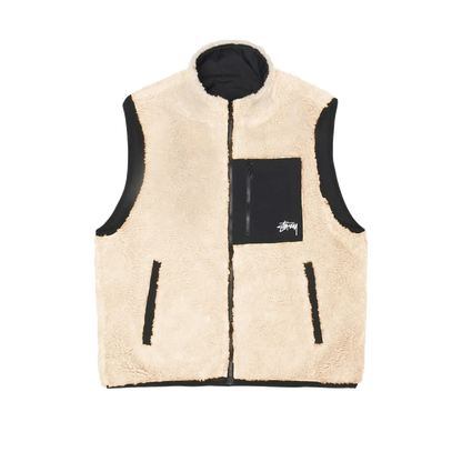 Stussy Sherpa Reversible Vest - Beige