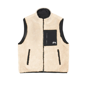 Stussy Sherpa Reversible Vest - Beige