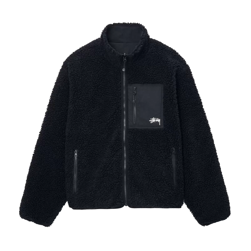 Stussy Sherpa Reversible Jacket - Black