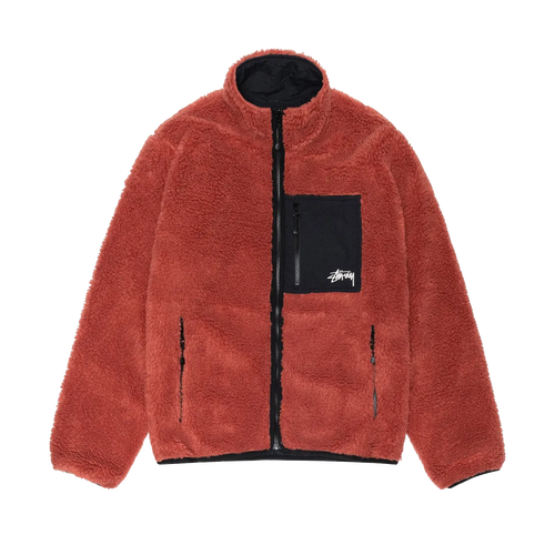 Stussy Sherpa Reversible Jacket - Terracotta