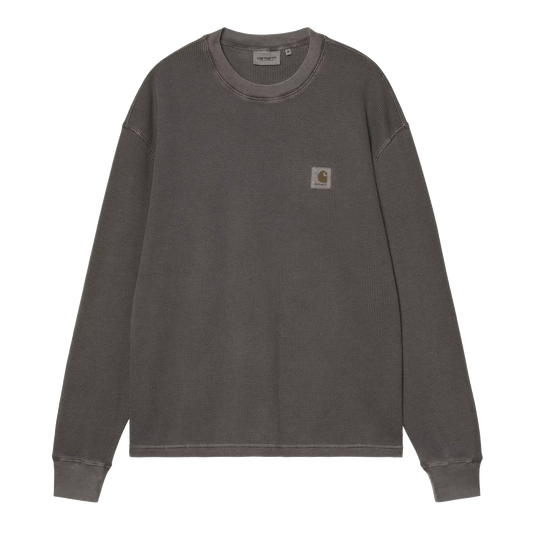 Carhartt WIP Vista Waffle Longsleeve - Black Garment Dyed